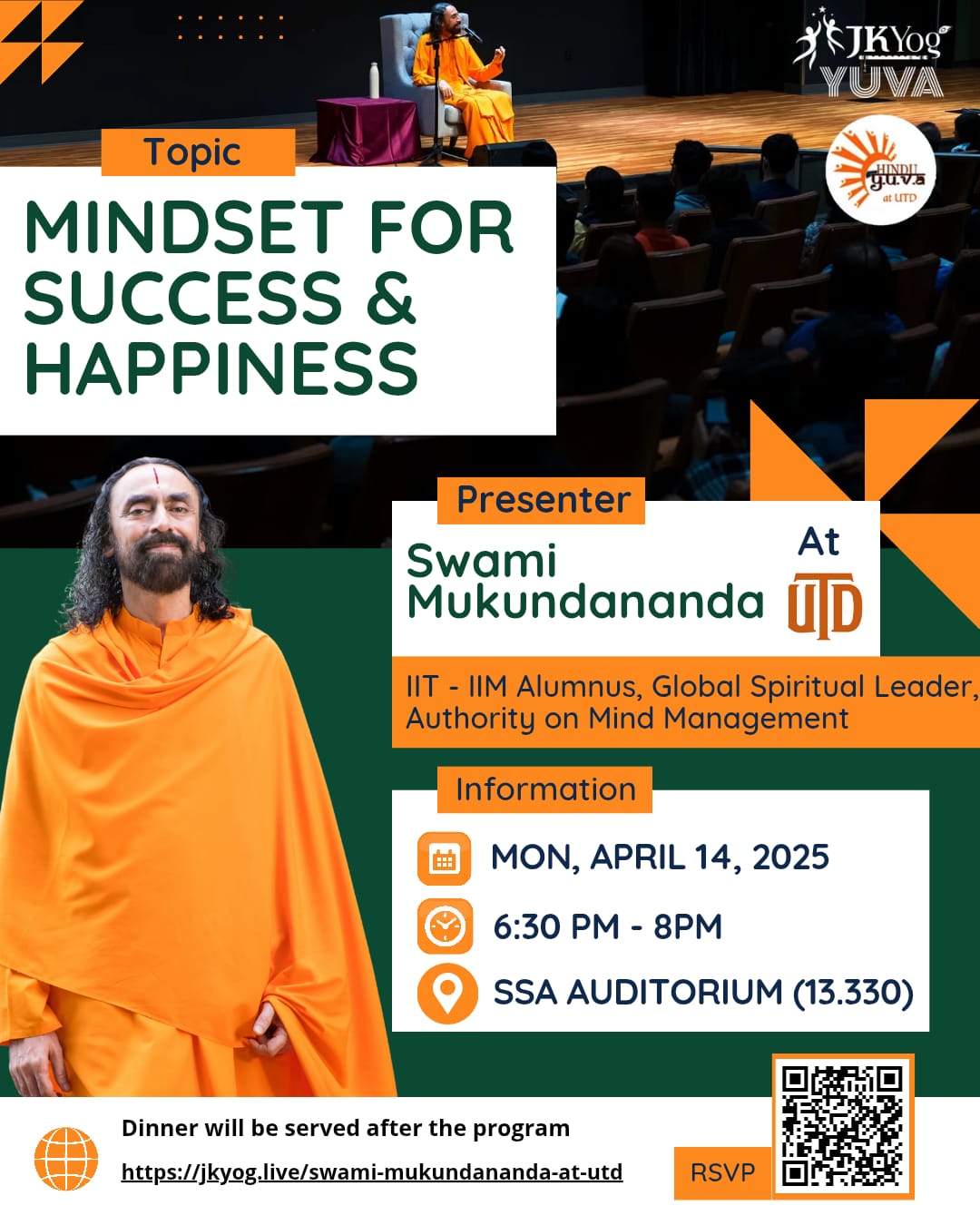 Flyer Swami Mukundananda UTD April 2025