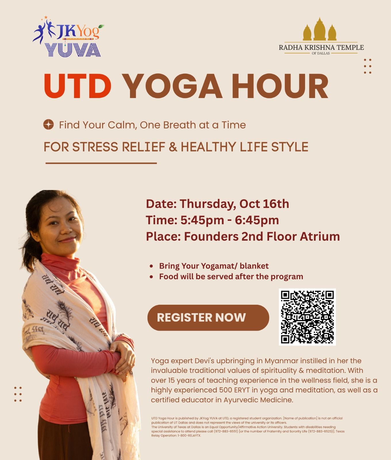 Flyer UTD Yoga