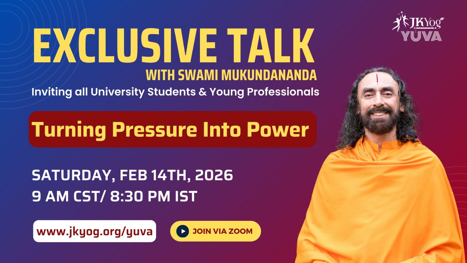 JKYog YUVA Exclusive Talk Banner