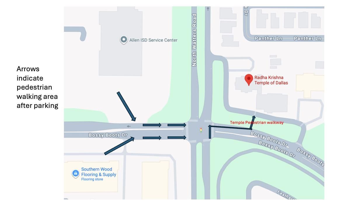 Radha Krishna Temple of Dallas venue instructions and location information